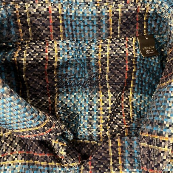 Tasso Elba Men's Woven Cotton Plaid Dress Shirt - Size Large - Picture 4 of 4